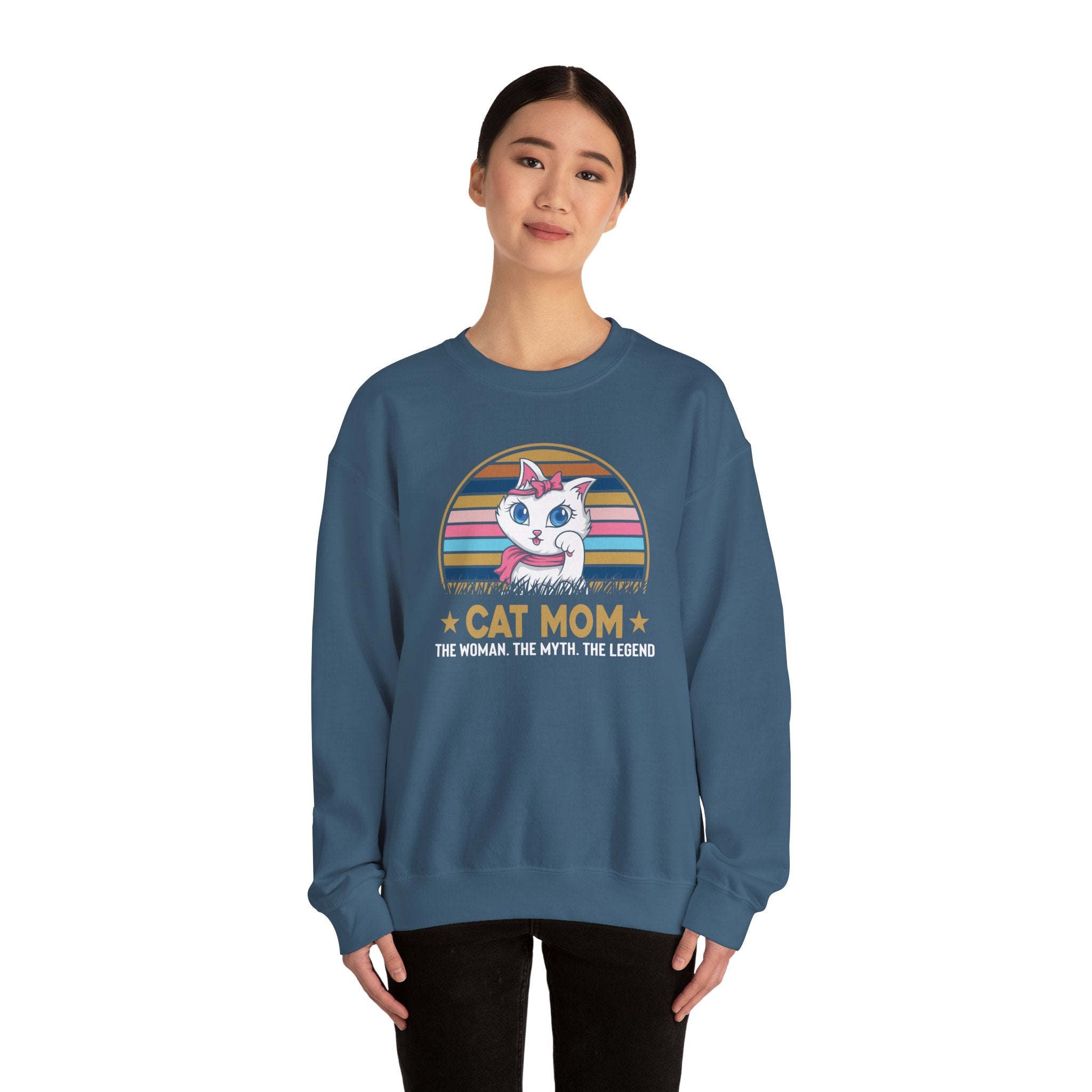 Cat Lover Sweatshirt - Cat Mom - Unisex Heavy Blend™ Crewneck Sweatshirt - Don't Stress Meowt