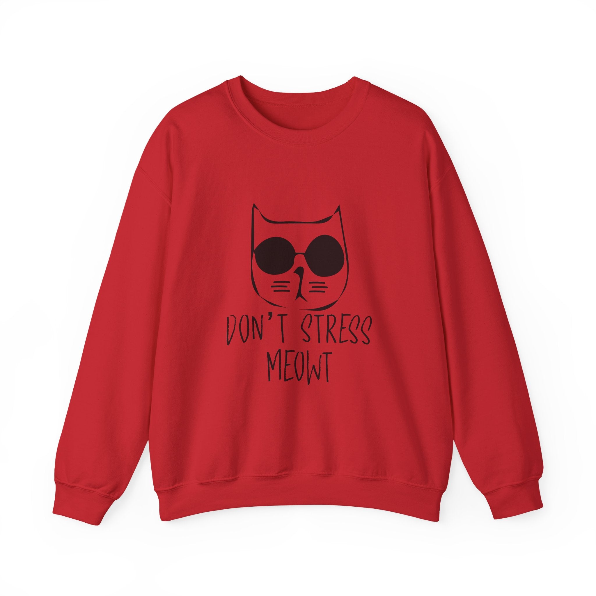 Cat Lover Sweatshirt - Unisex Heavy Blend™ Crewneck Sweatshirt - Don't Stress Meowt