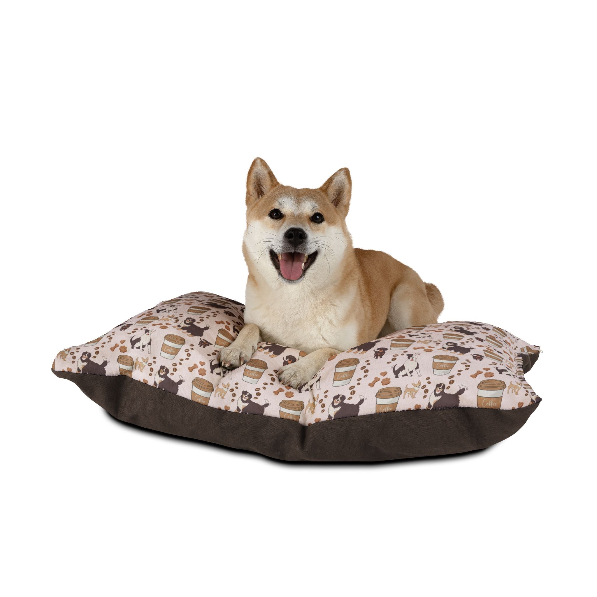 Cozy Pet Bed with Playful Dog Prints, Dog Bed, Pet Accessories, Gift for Dog Lovers, Home Decor for Pets, Doggie Bed