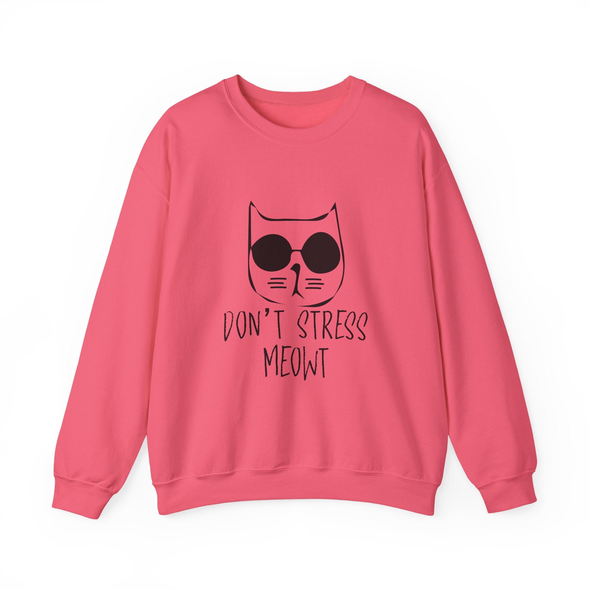 Cat Lover Sweatshirt - Unisex Heavy Blend™ Crewneck Sweatshirt - Don't Stress Meowt