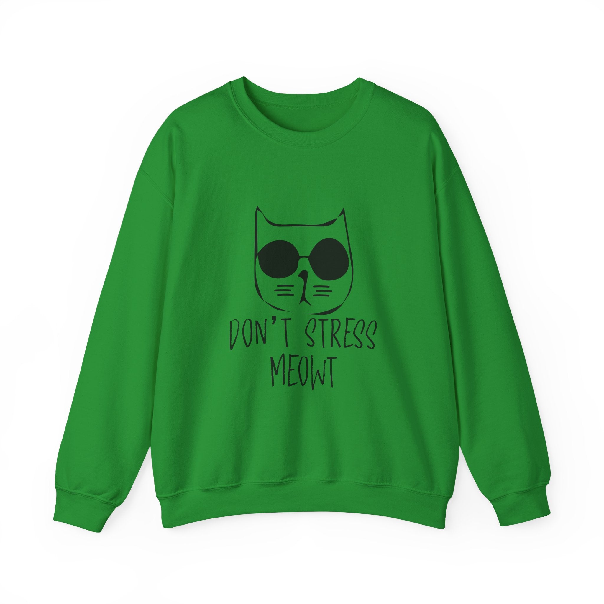 Cat Lover Sweatshirt - Unisex Heavy Blend™ Crewneck Sweatshirt - Don't Stress Meowt