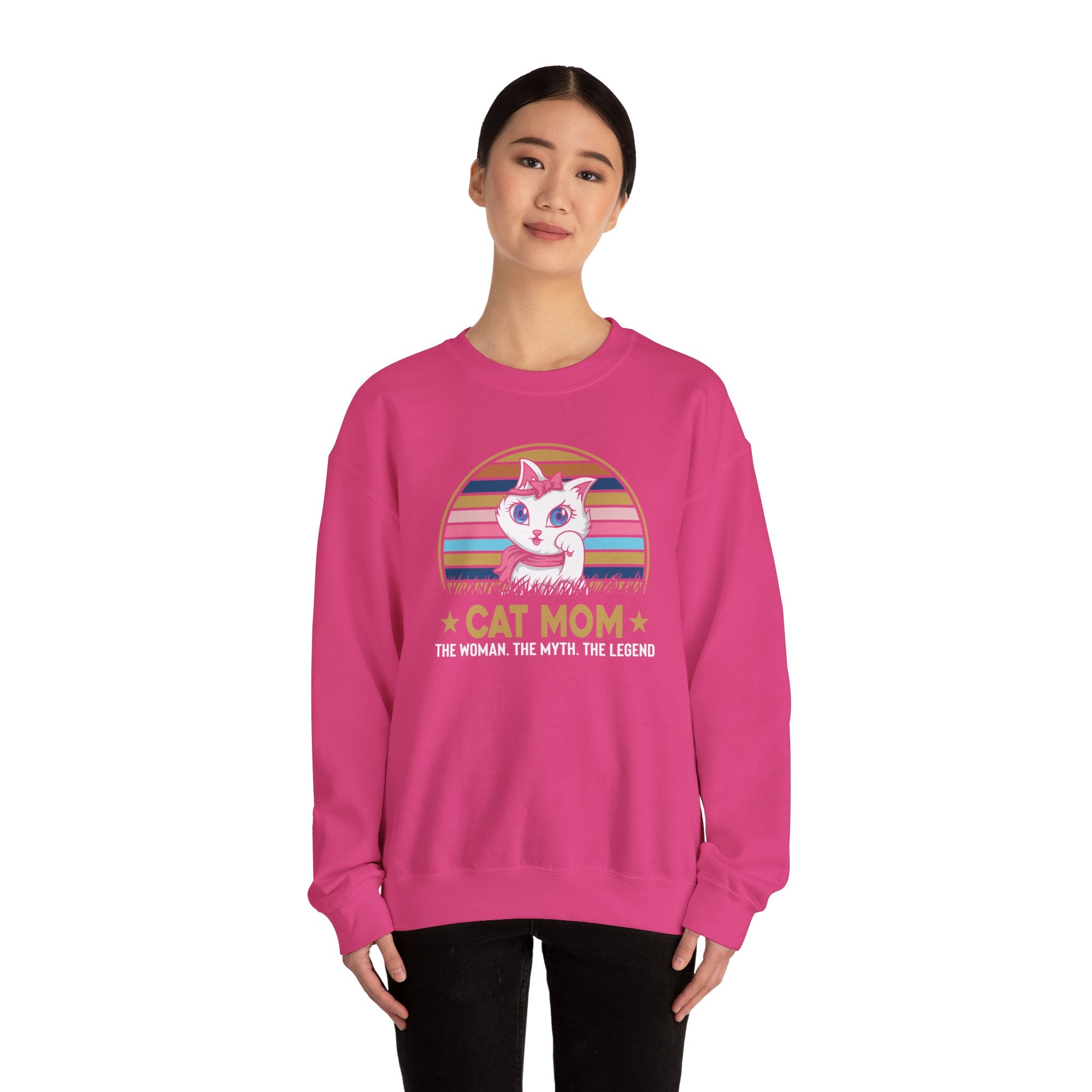 Cat Lover Sweatshirt - Cat Mom - Unisex Heavy Blend™ Crewneck Sweatshirt - Don't Stress Meowt
