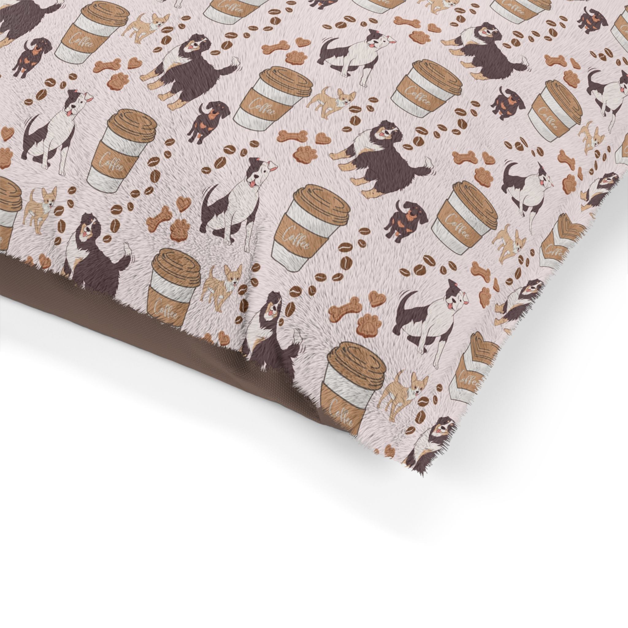 Cozy Pet Bed with Playful Dog Prints, Dog Bed, Pet Accessories, Gift for Dog Lovers, Home Decor for Pets, Doggie Bed