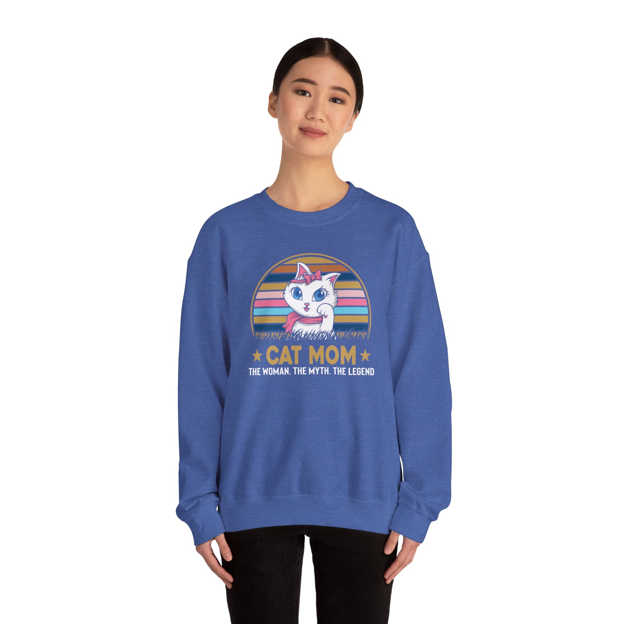 Cat Lover Sweatshirt - Cat Mom - Unisex Heavy Blend™ Crewneck Sweatshirt - Don't Stress Meowt