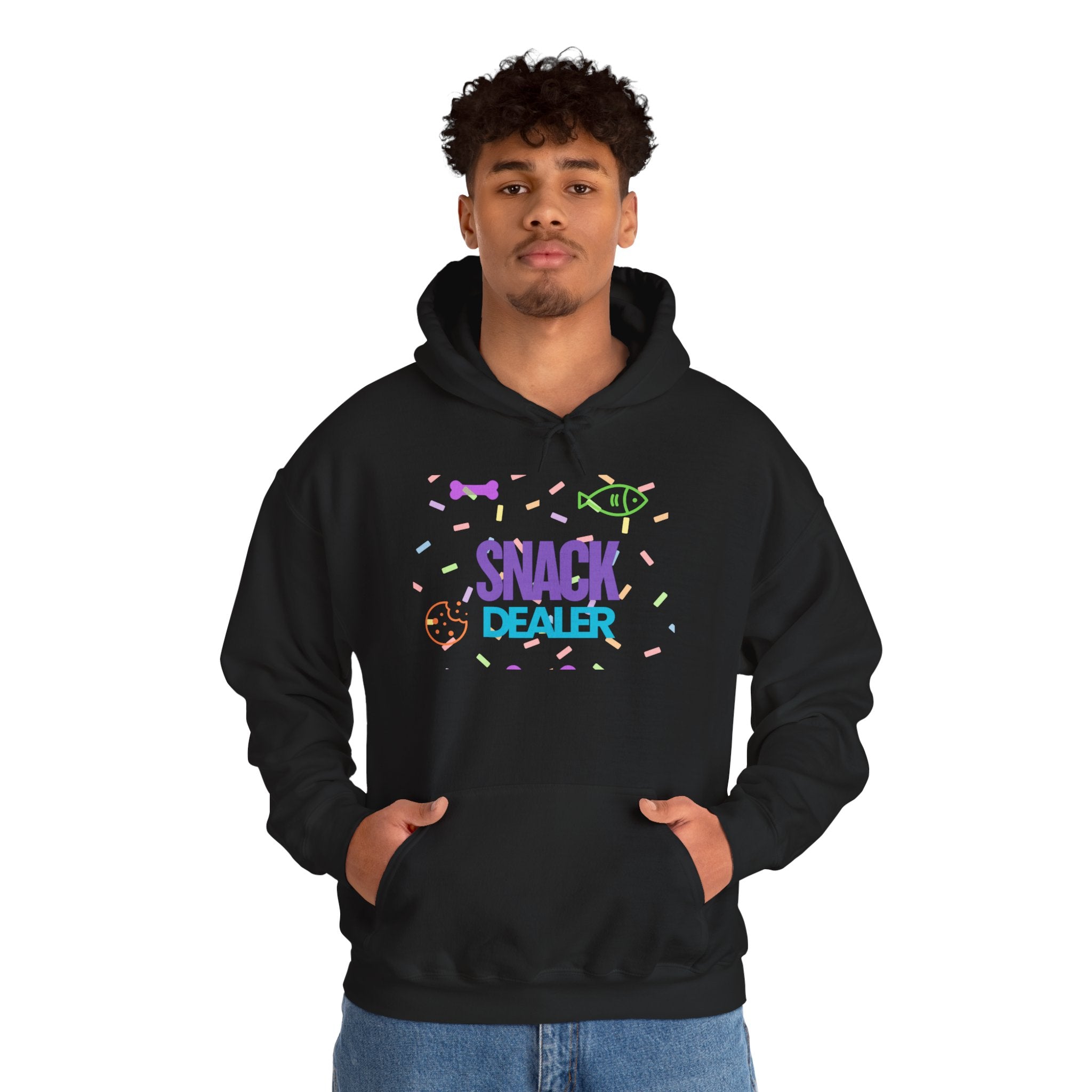 Snack Dealer Hoodie - Unisex Heavy Blend™ Sweatshirt with Dog Bandana Design