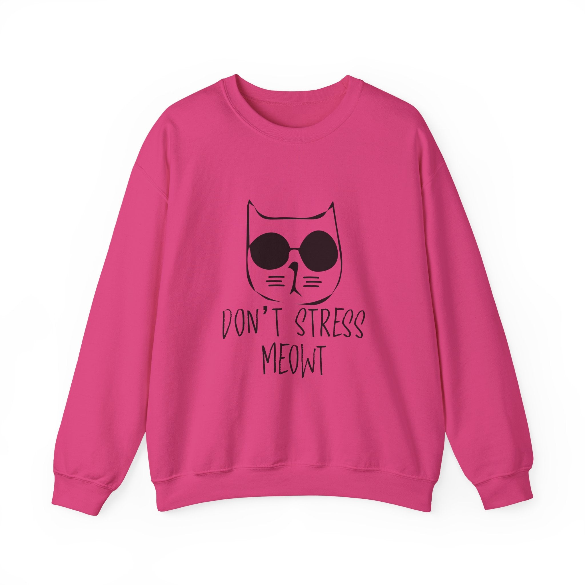 Cat Lover Sweatshirt - Unisex Heavy Blend™ Crewneck Sweatshirt - Don't Stress Meowt