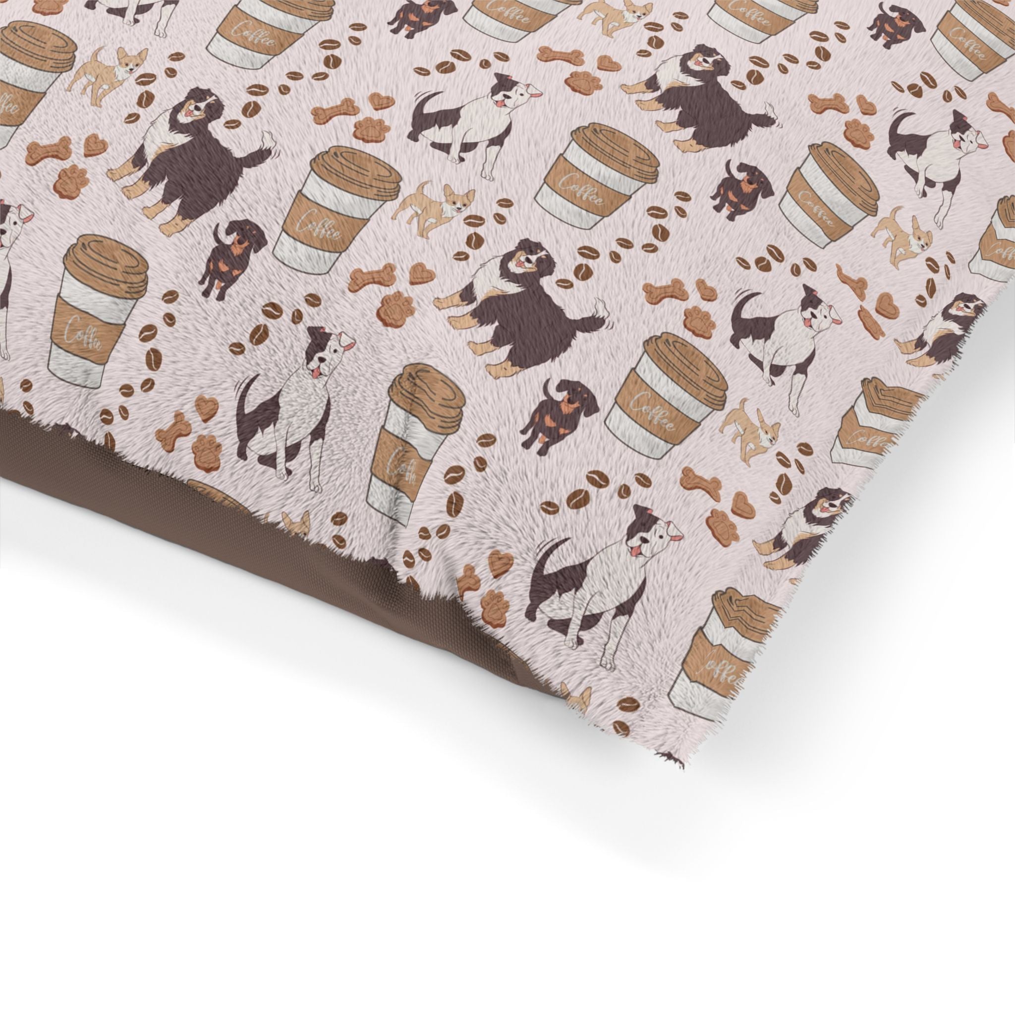 Cozy Pet Bed with Playful Dog Prints, Dog Bed, Pet Accessories, Gift for Dog Lovers, Home Decor for Pets, Doggie Bed