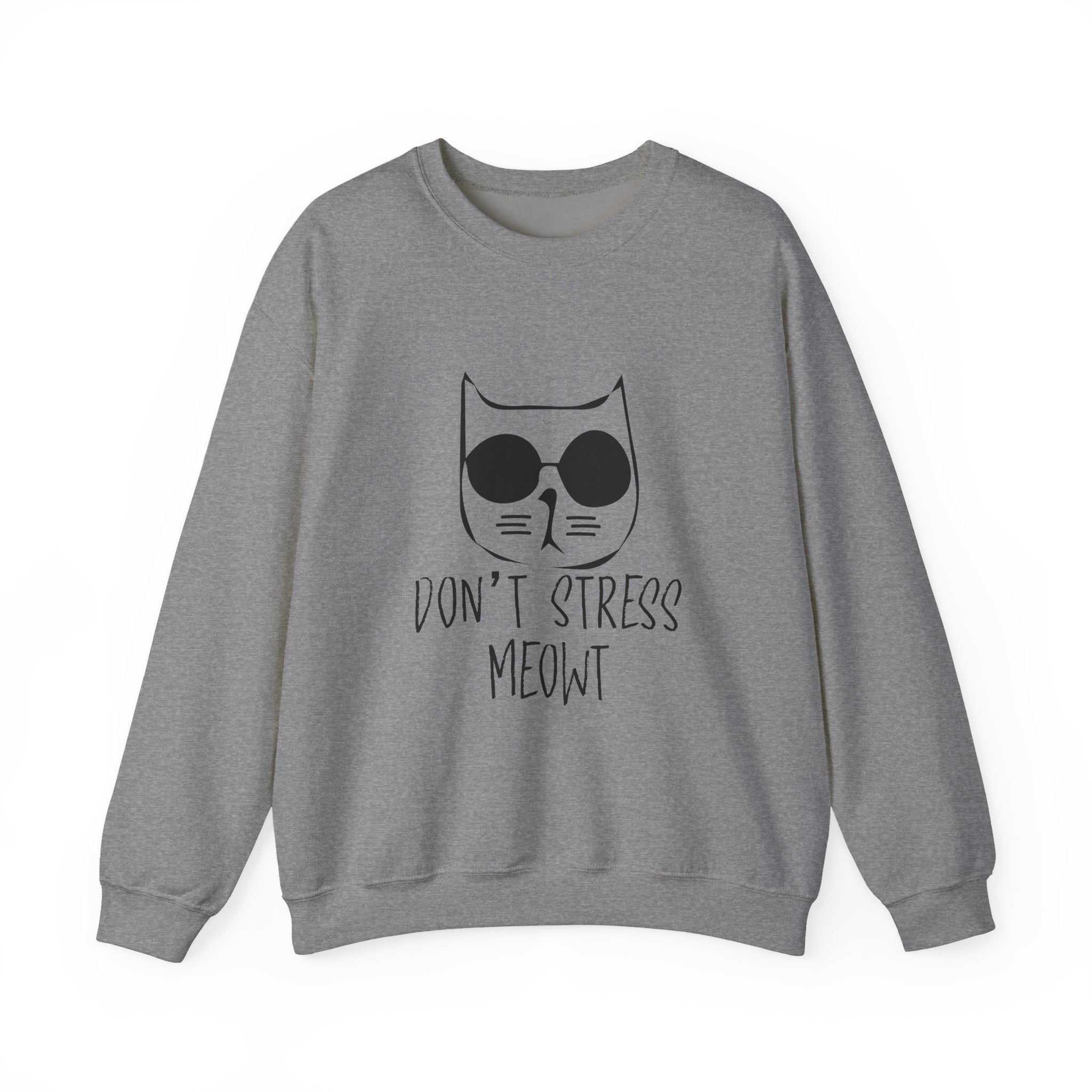 Cat Lover Sweatshirt - Unisex Heavy Blend™ Crewneck Sweatshirt - Don't Stress Meowt
