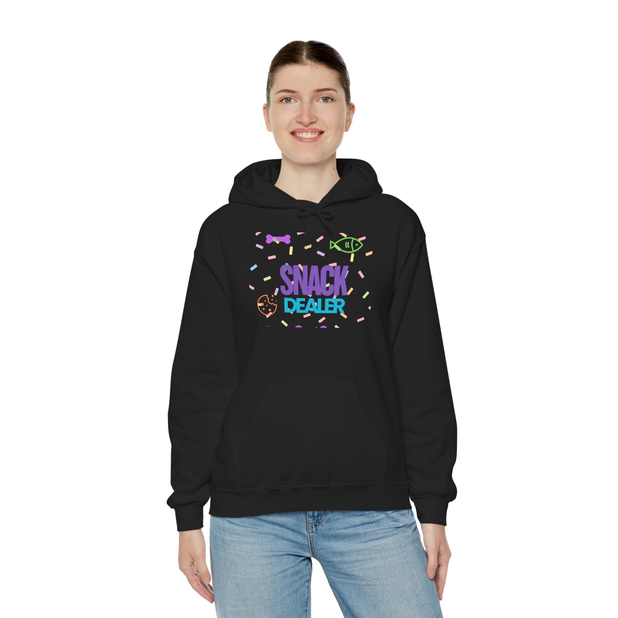 Snack Dealer Hoodie - Unisex Heavy Blend™ Sweatshirt with Dog Bandana Design