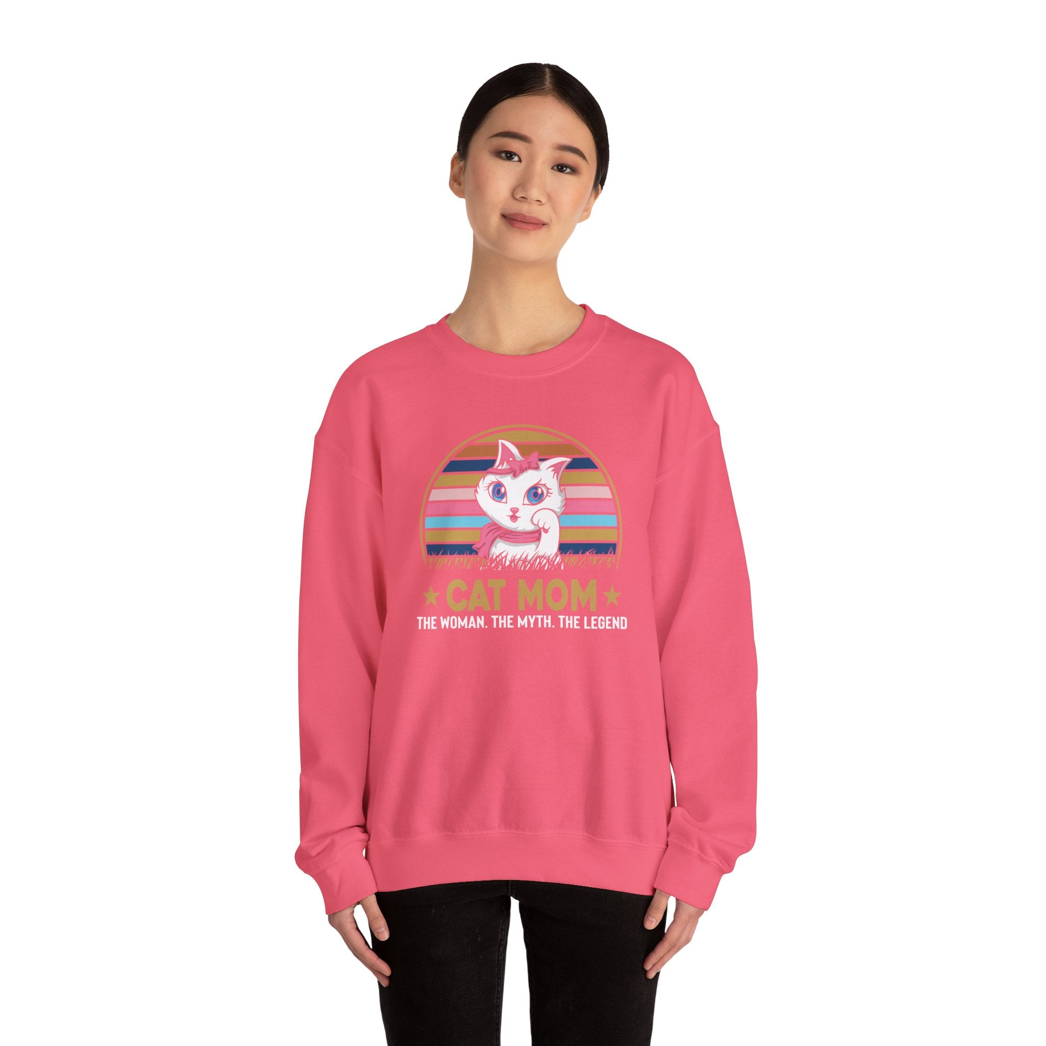 Cat Lover Sweatshirt - Cat Mom - Unisex Heavy Blend™ Crewneck Sweatshirt - Don't Stress Meowt