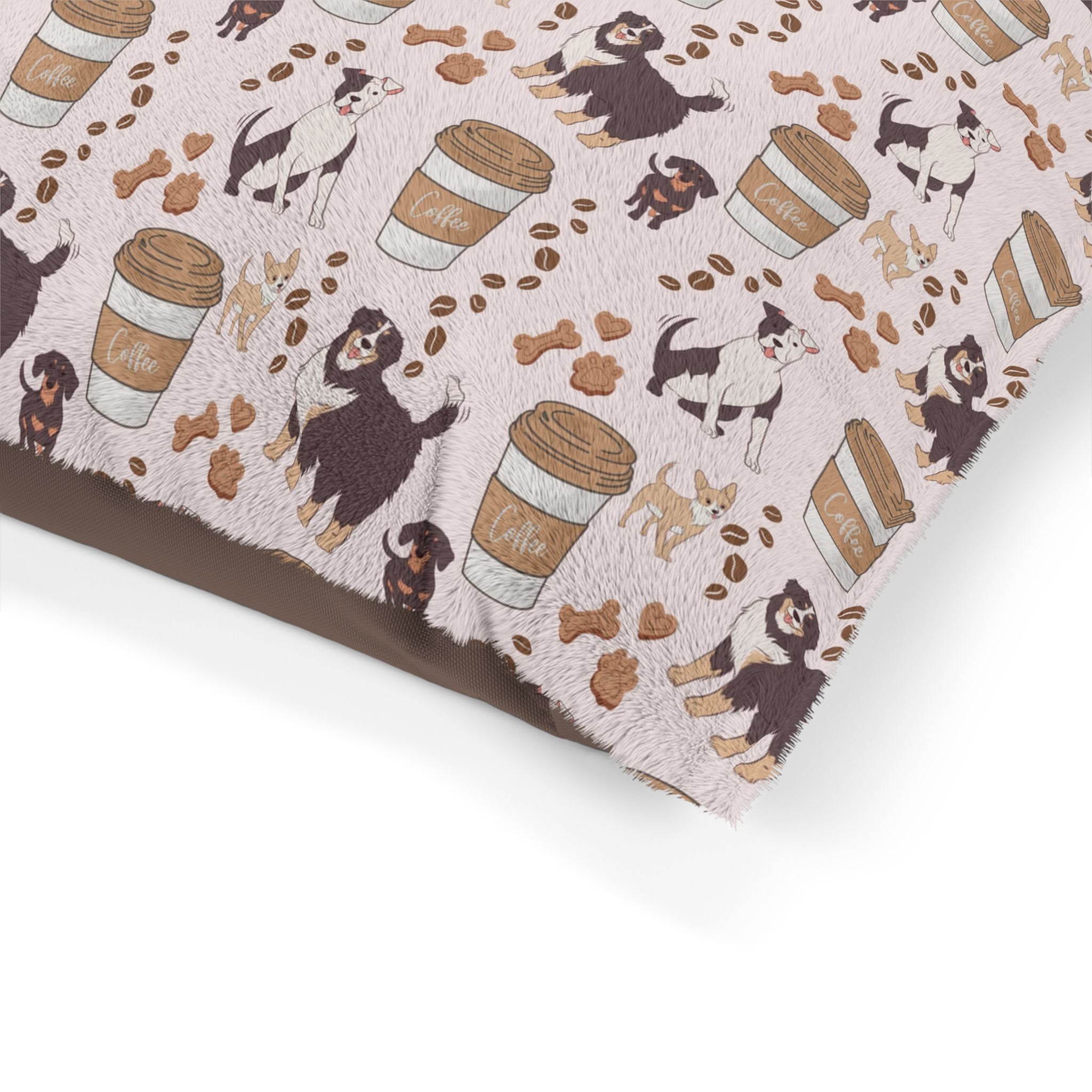 Cozy Pet Bed with Playful Dog Prints, Dog Bed, Pet Accessories, Gift for Dog Lovers, Home Decor for Pets, Doggie Bed