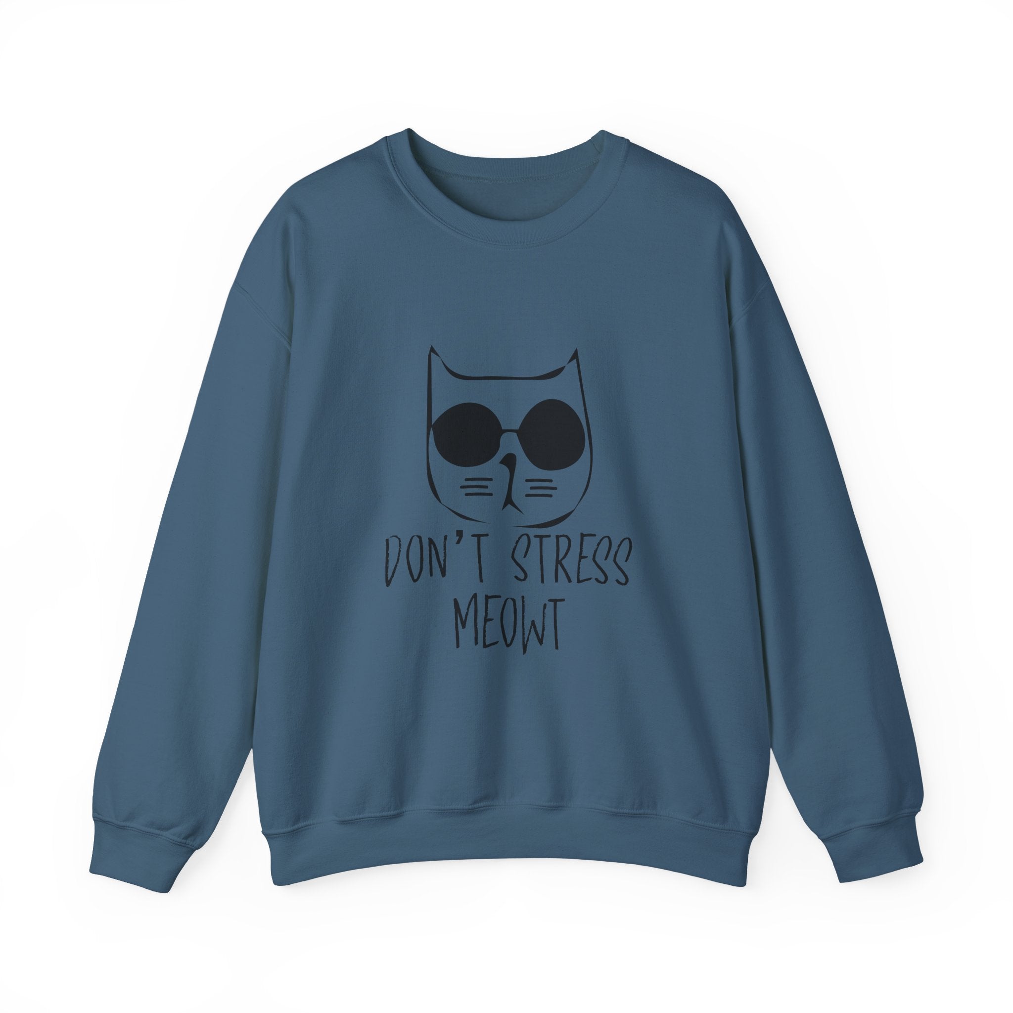Cat Lover Sweatshirt - Unisex Heavy Blend™ Crewneck Sweatshirt - Don't Stress Meowt