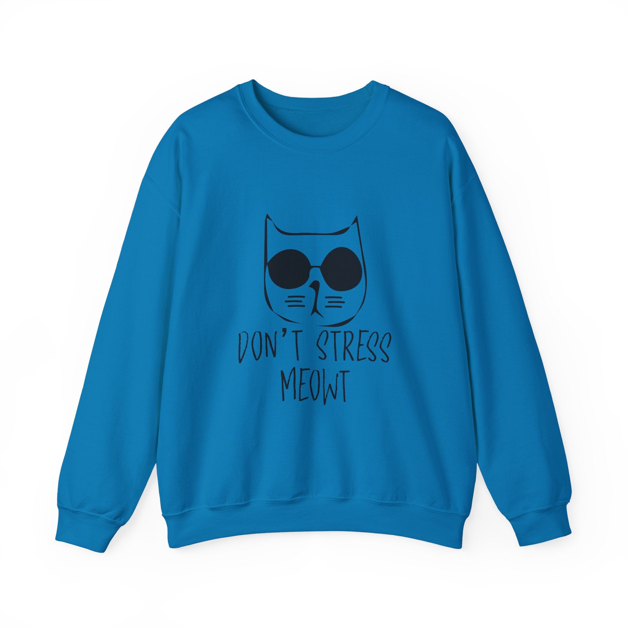 Cat Lover Sweatshirt - Unisex Heavy Blend™ Crewneck Sweatshirt - Don't Stress Meowt