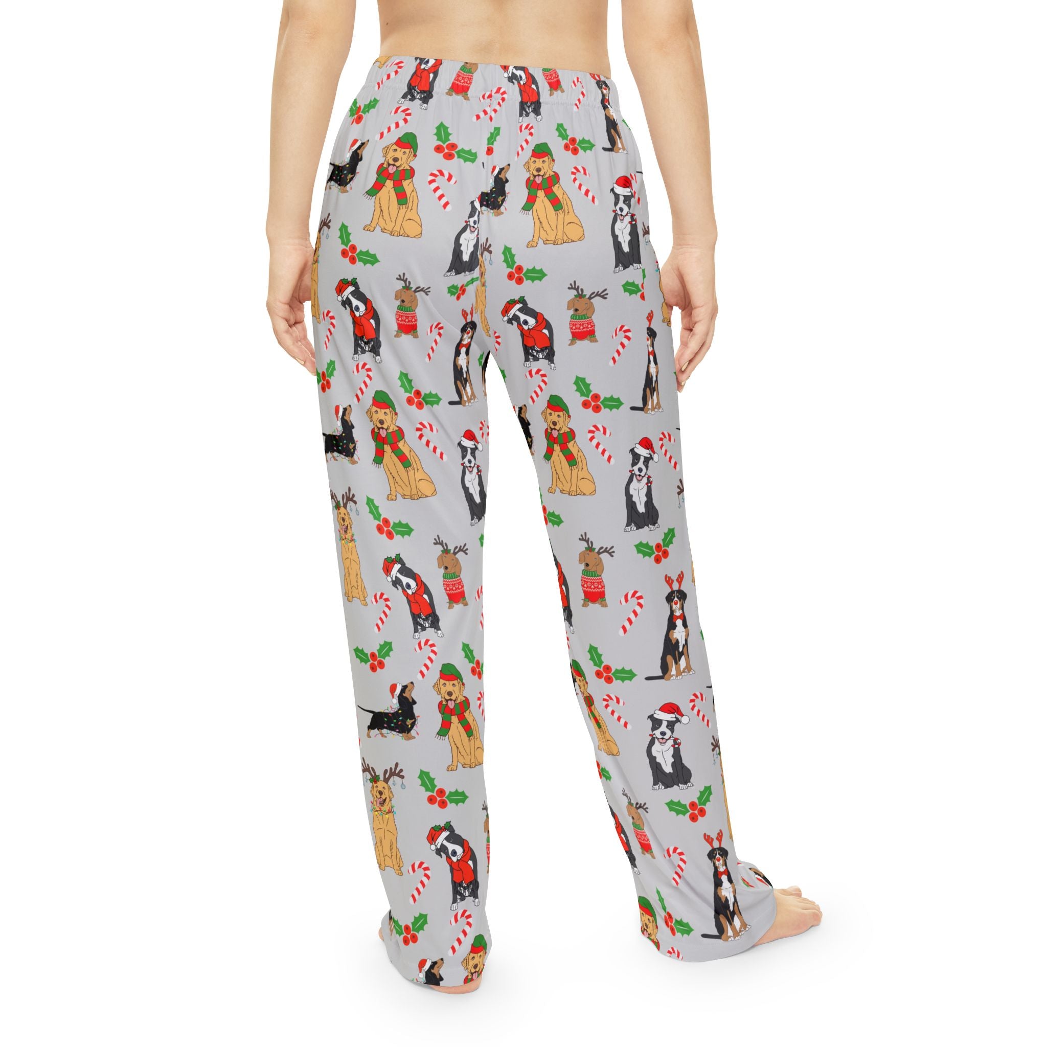 Festive Dog-Themed Women's Pajama Pants, Cozy Loungewear, Holiday Gifts, Dog Lover Apparel, Christmas Pajama Set, Comfortable Sleepwear