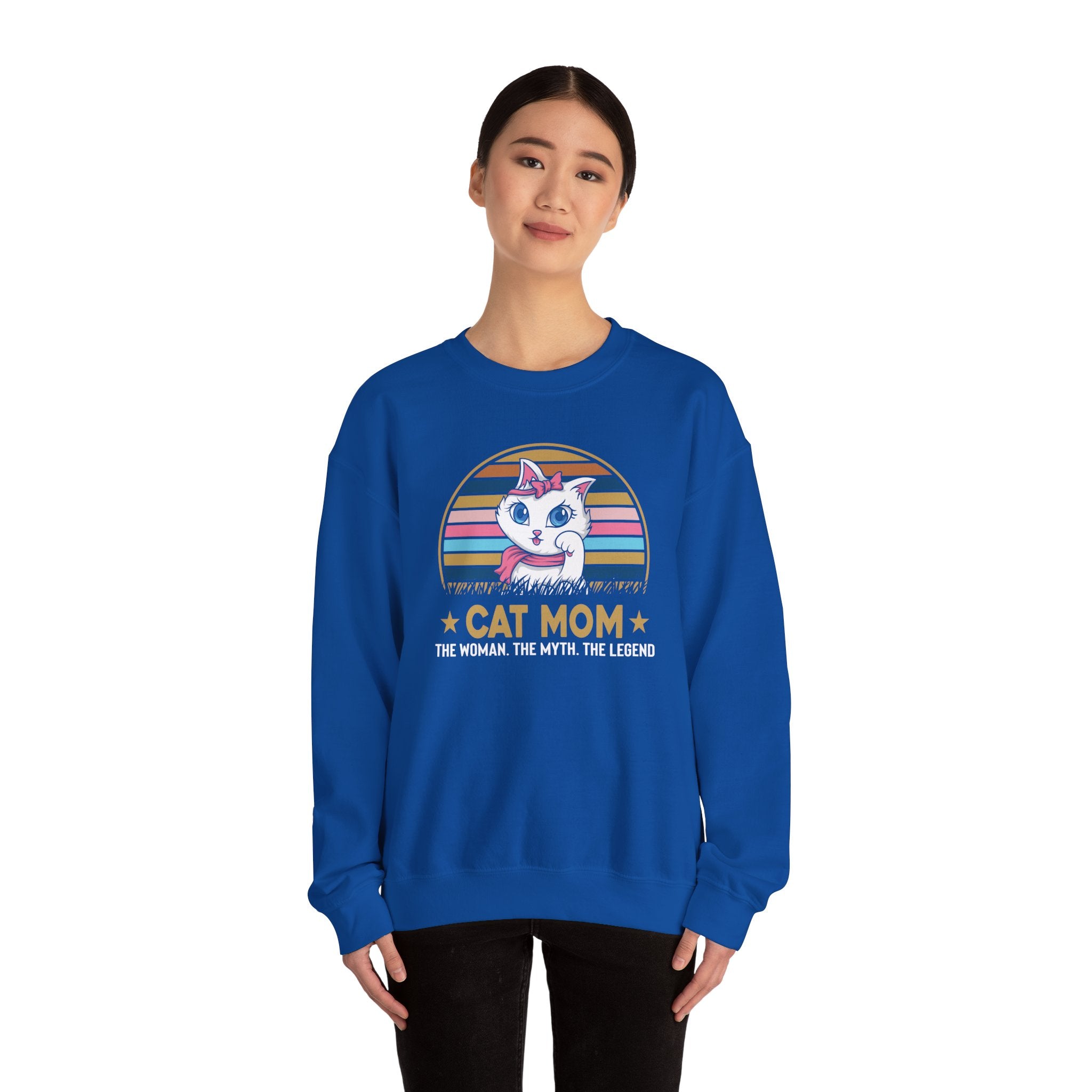 Cat Lover Sweatshirt - Cat Mom - Unisex Heavy Blend™ Crewneck Sweatshirt - Don't Stress Meowt