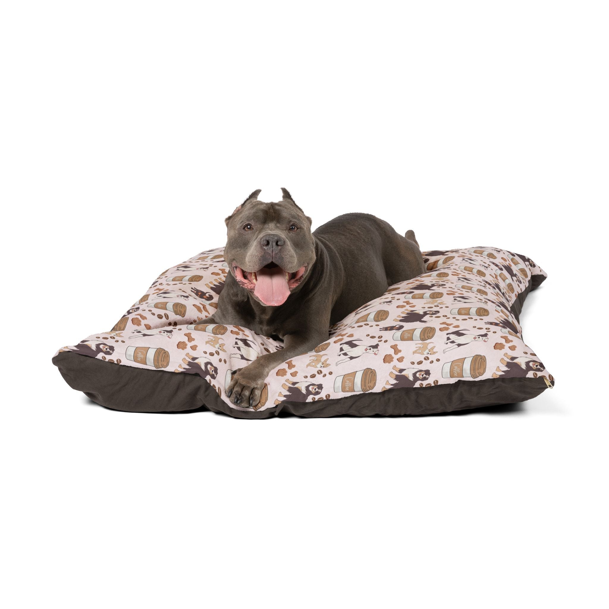 Cozy Pet Bed with Playful Dog Prints, Dog Bed, Pet Accessories, Gift for Dog Lovers, Home Decor for Pets, Doggie Bed