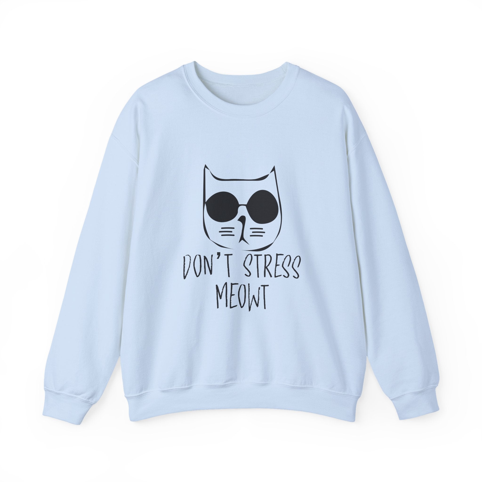 Cat Lover Sweatshirt - Unisex Heavy Blend™ Crewneck Sweatshirt - Don't Stress Meowt