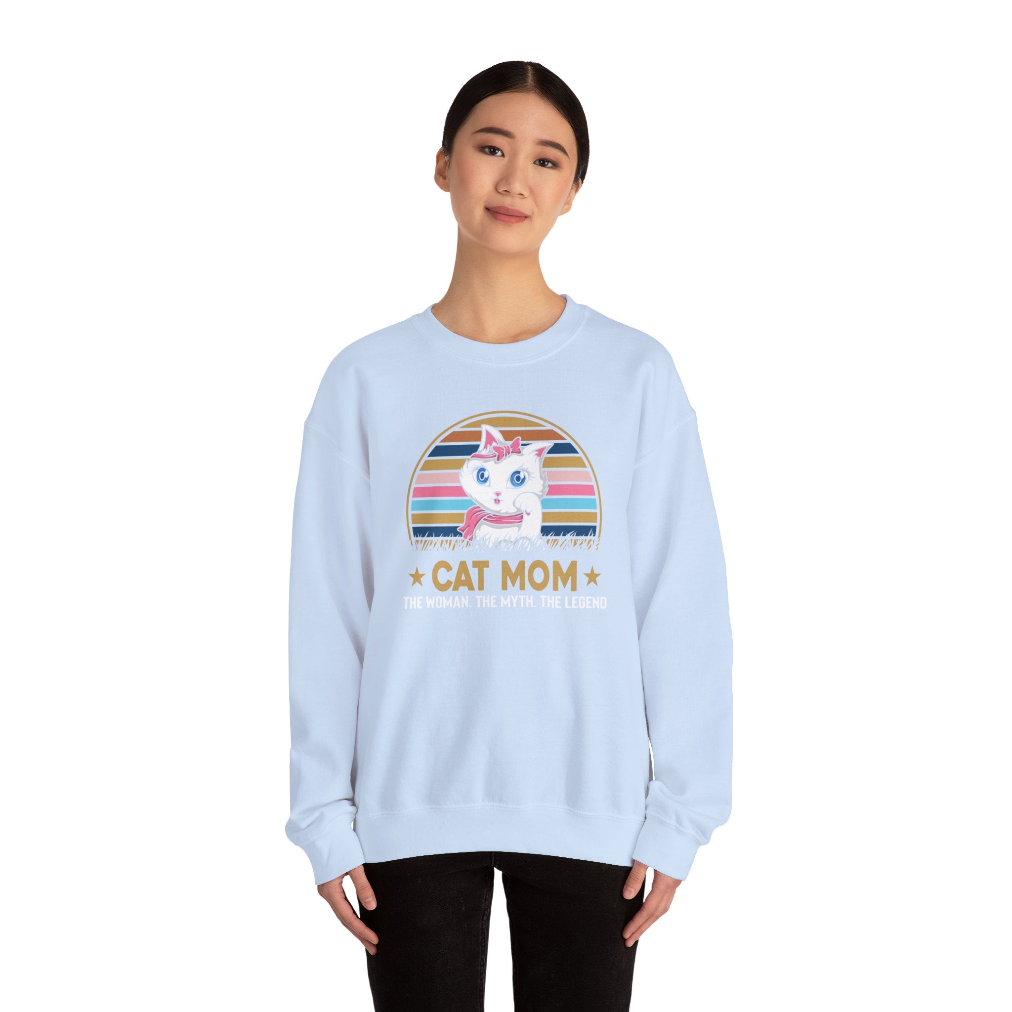 Cat Lover Sweatshirt - Cat Mom - Unisex Heavy Blend™ Crewneck Sweatshirt - Don't Stress Meowt