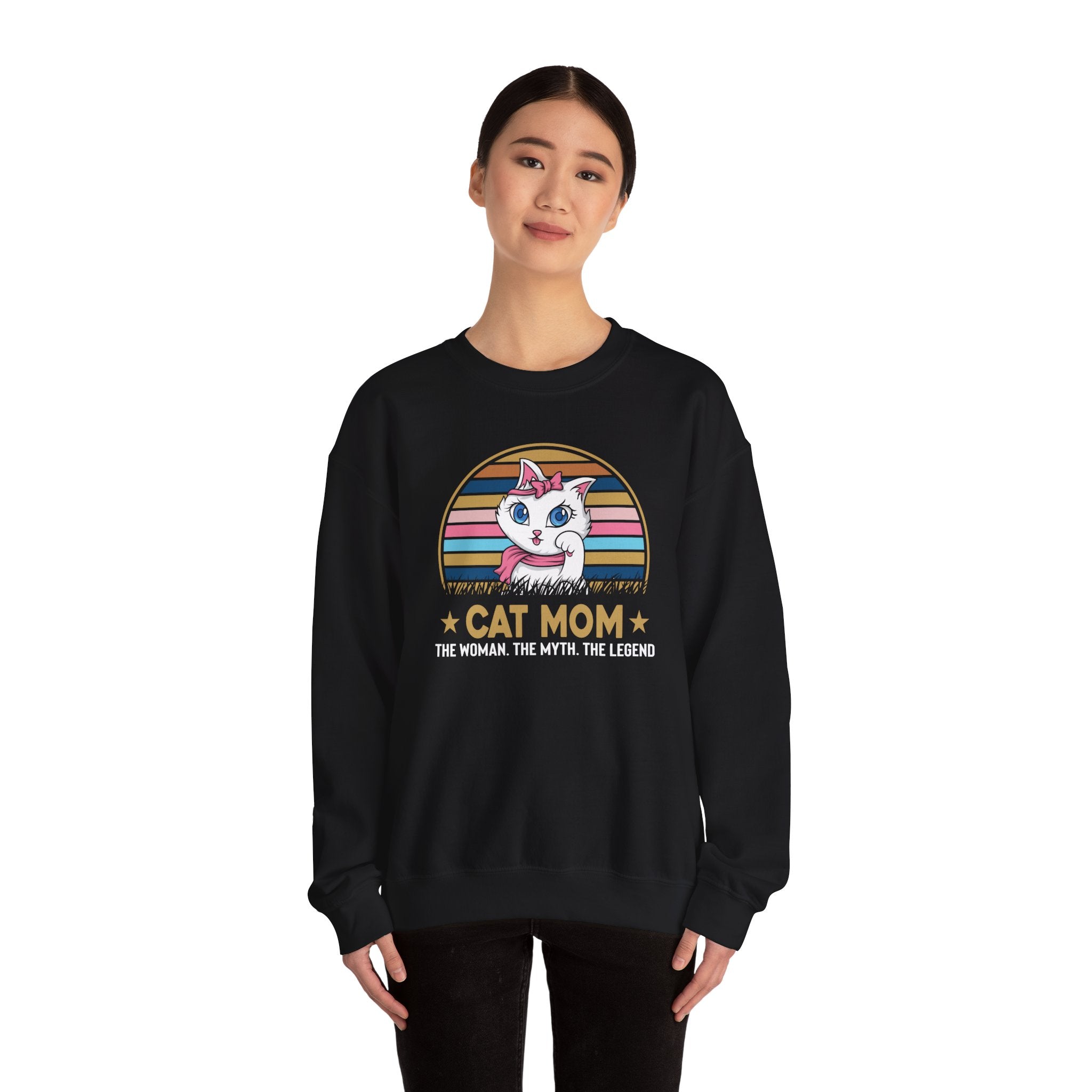 Cat Lover Sweatshirt - Cat Mom - Unisex Heavy Blend™ Crewneck Sweatshirt - Don't Stress Meowt