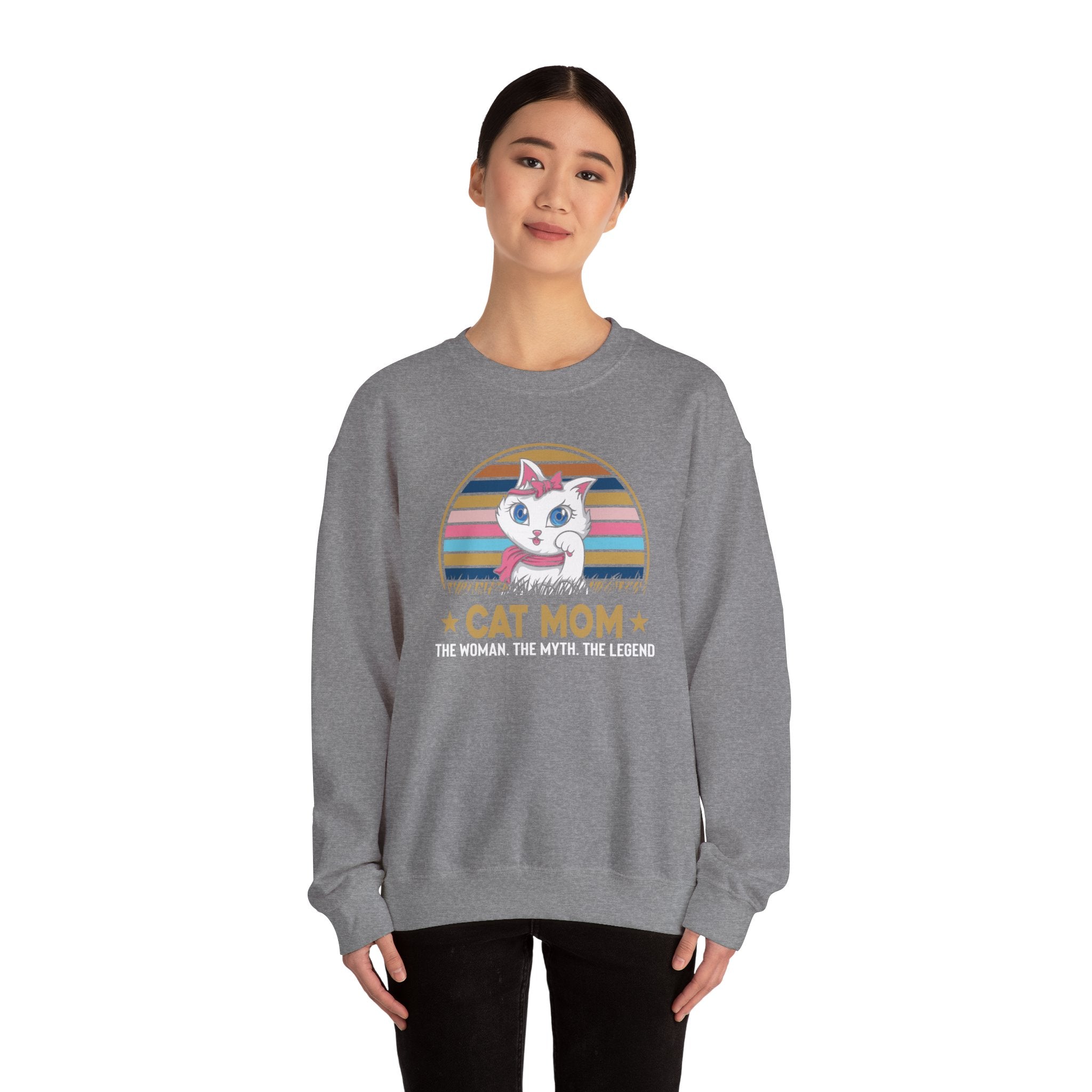 Cat Lover Sweatshirt - Cat Mom - Unisex Heavy Blend™ Crewneck Sweatshirt - Don't Stress Meowt
