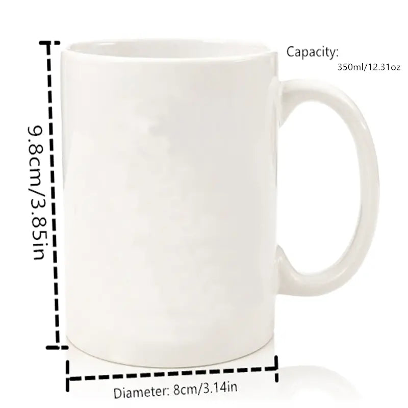 Dog Print Ceramic Coffee Mug - 350ml Classic Cup