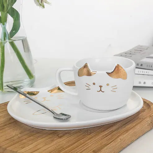 Ceramic Mug with Tray Set