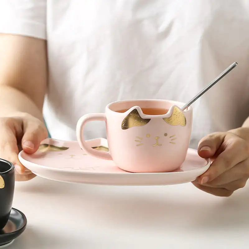 Ceramic Mug with Tray Set