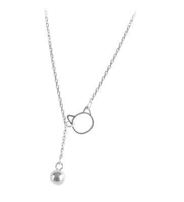 925 Silver Cat Pendant Necklace (One Piece)