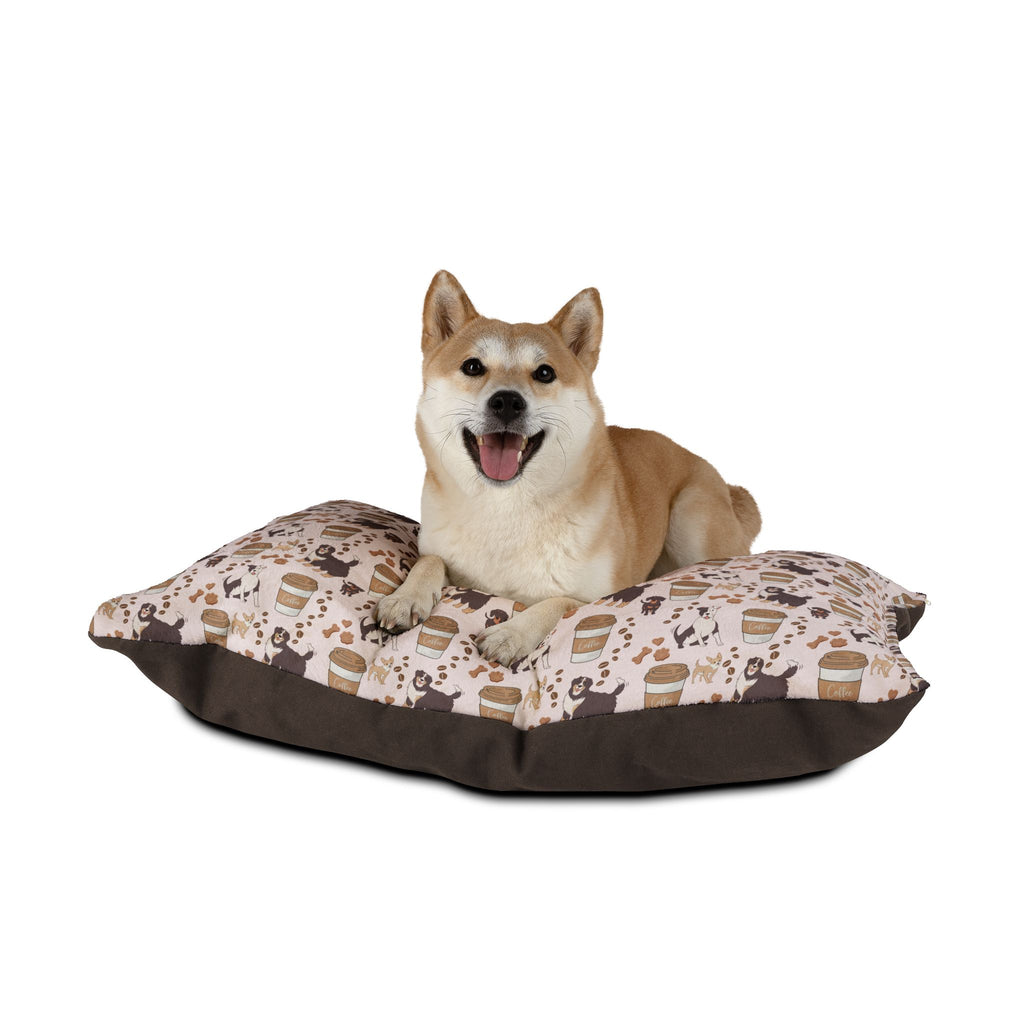 Cozy Pet Bed with Playful Dog Prints, Dog Bed, Pet Accessories, Gift for Dog Lovers, Home Decor for Pets, Doggie Bed