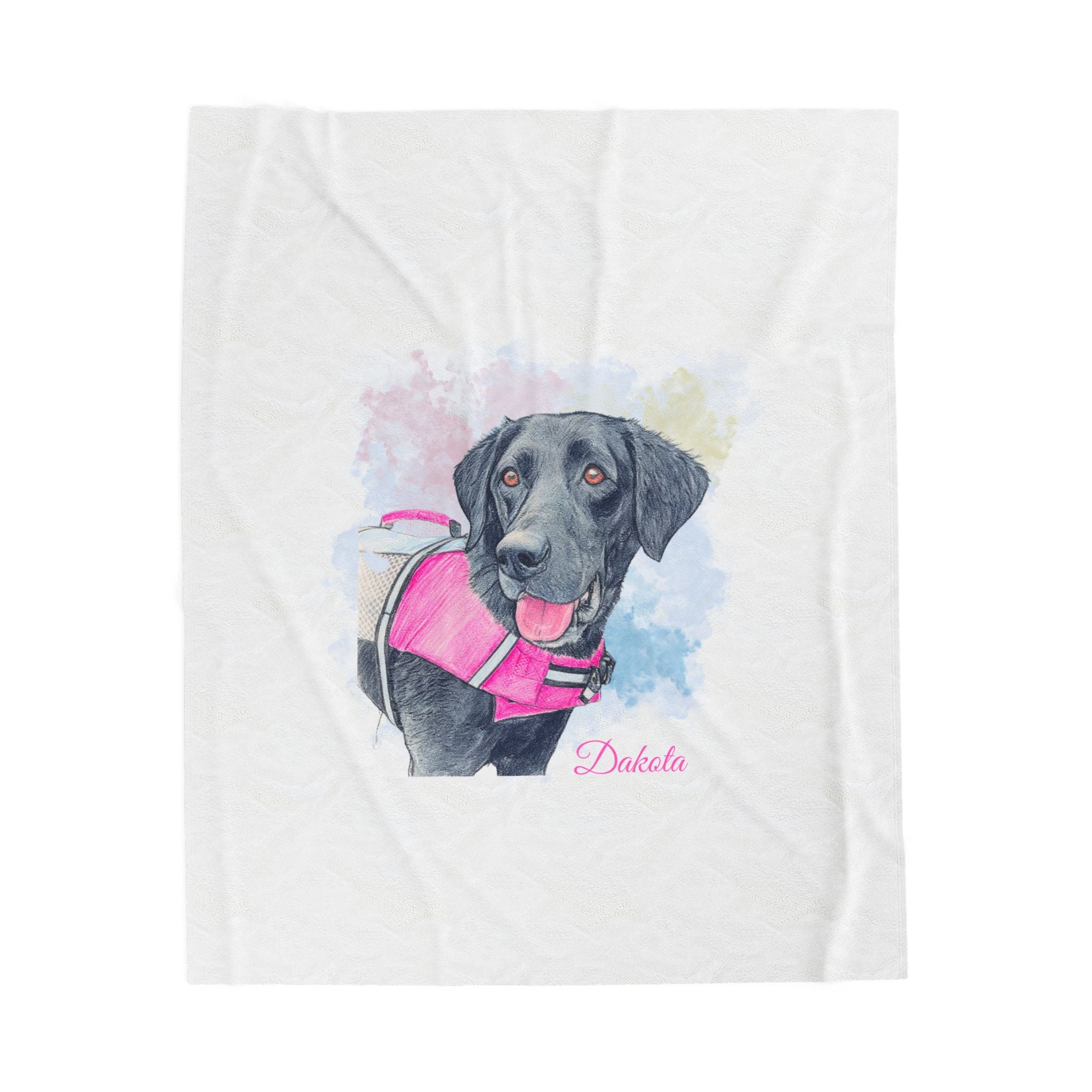 Custom Plush Pet Sketch Blanket