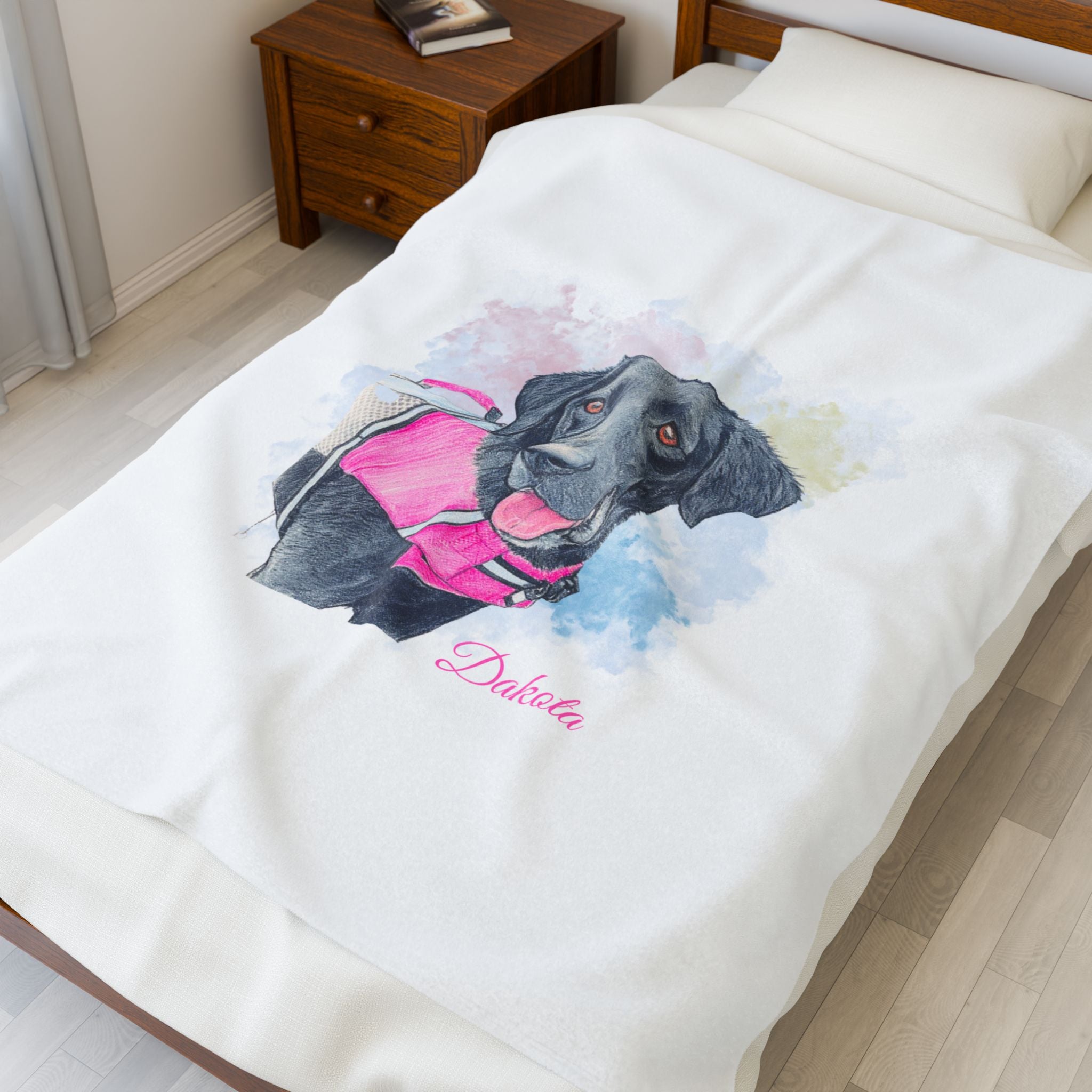Custom Plush Pet Sketch Blanket
