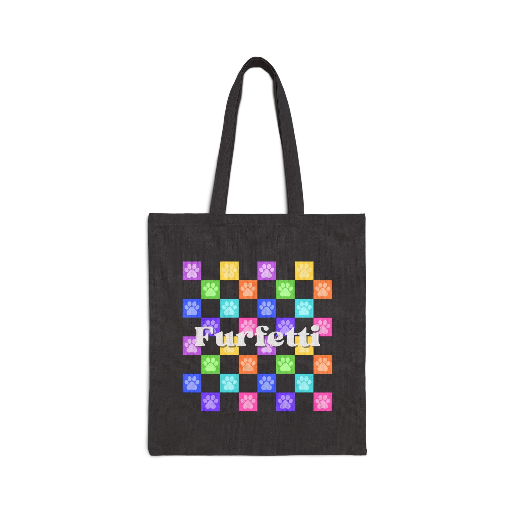 Colorful Furfetti Cotton Canvas Tote Bag - Fun Pet Lover Gift