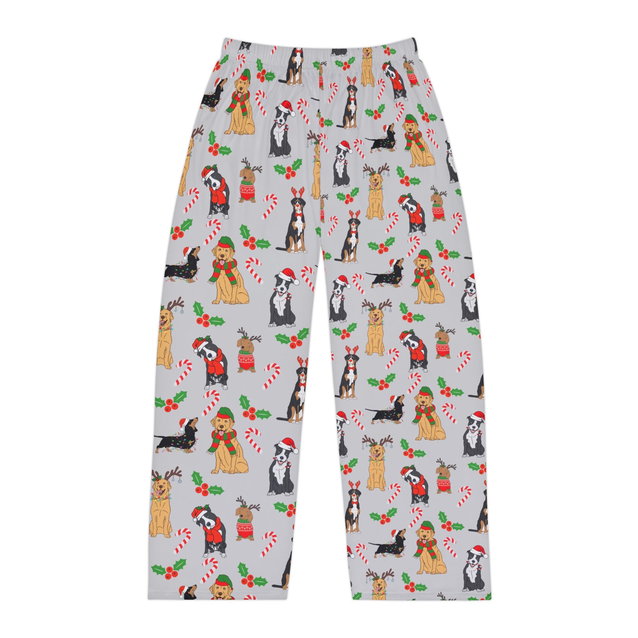 Festive Cozy Dog-Themed Men's Pajama Pants, Festive Lounge Wear, Holiday Sleepwear, Gift for Dog Lovers, Cute Homewear