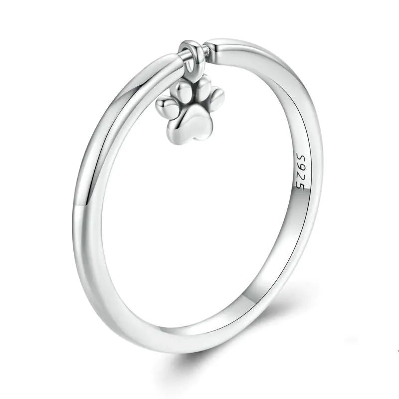 Movable Ring with Simple and Lovely Dog Paw Print