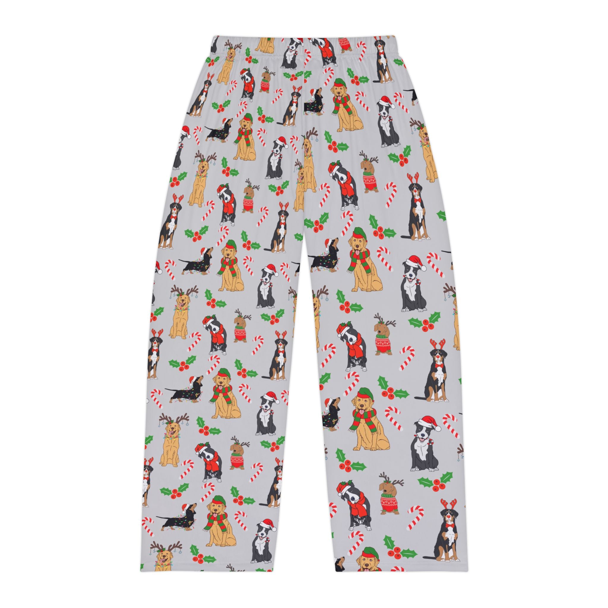 Festive Cozy Dog-Themed Men's Pajama Pants, Festive Lounge Wear, Holiday Sleepwear, Gift for Dog Lovers, Cute Homewear
