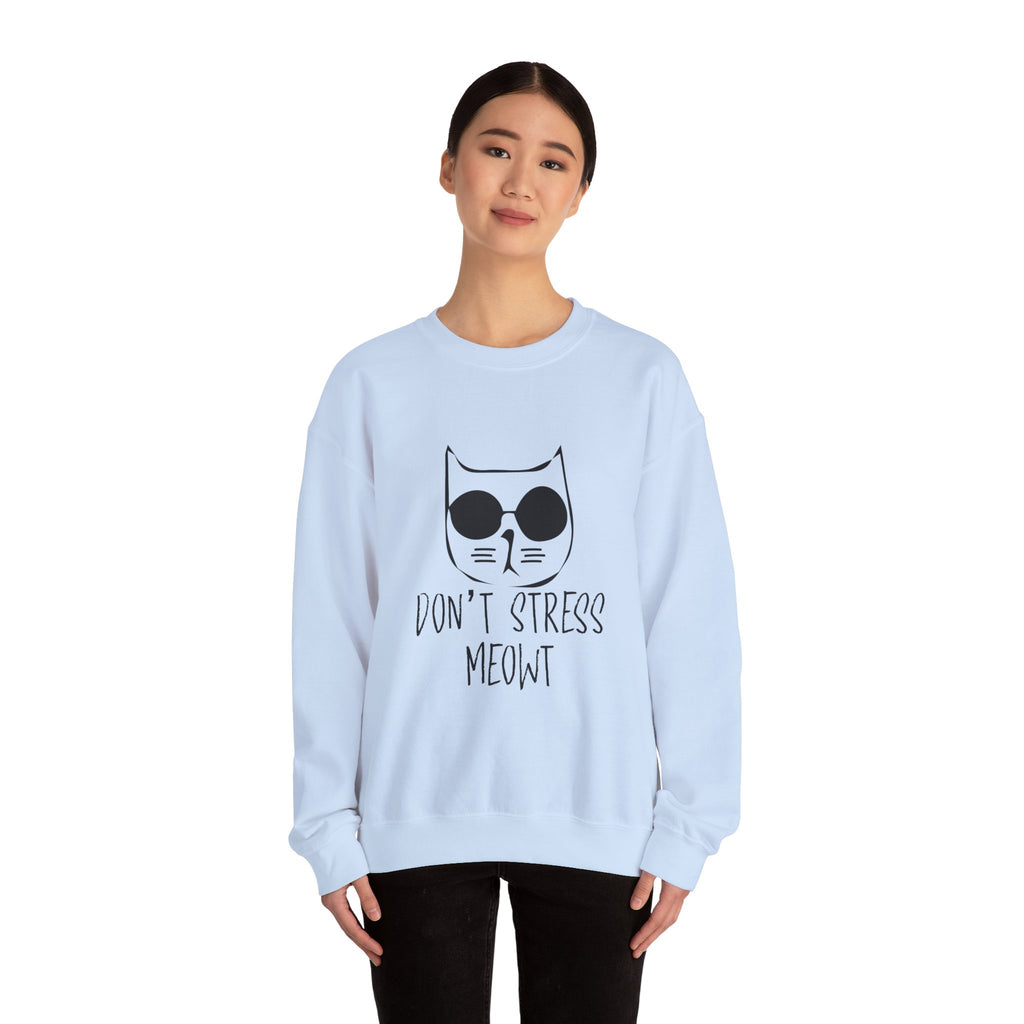 Cat Lover Sweatshirt - Unisex Heavy Blend™ Crewneck Sweatshirt - Don&#039;t Stress Meowt