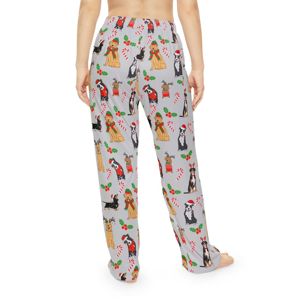 Festive Dog-Themed Women's Pajama Pants, Cozy Loungewear, Holiday Gifts, Dog Lover Apparel, Christmas Pajama Set, Comfortable Sleepwear