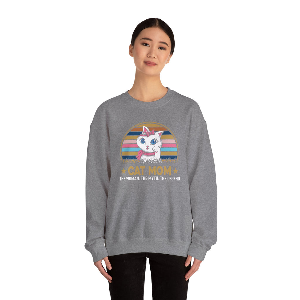 Cat Lover Sweatshirt - Cat Mom - Unisex Heavy Blend™ Crewneck Sweatshirt - Don't Stress Meowt