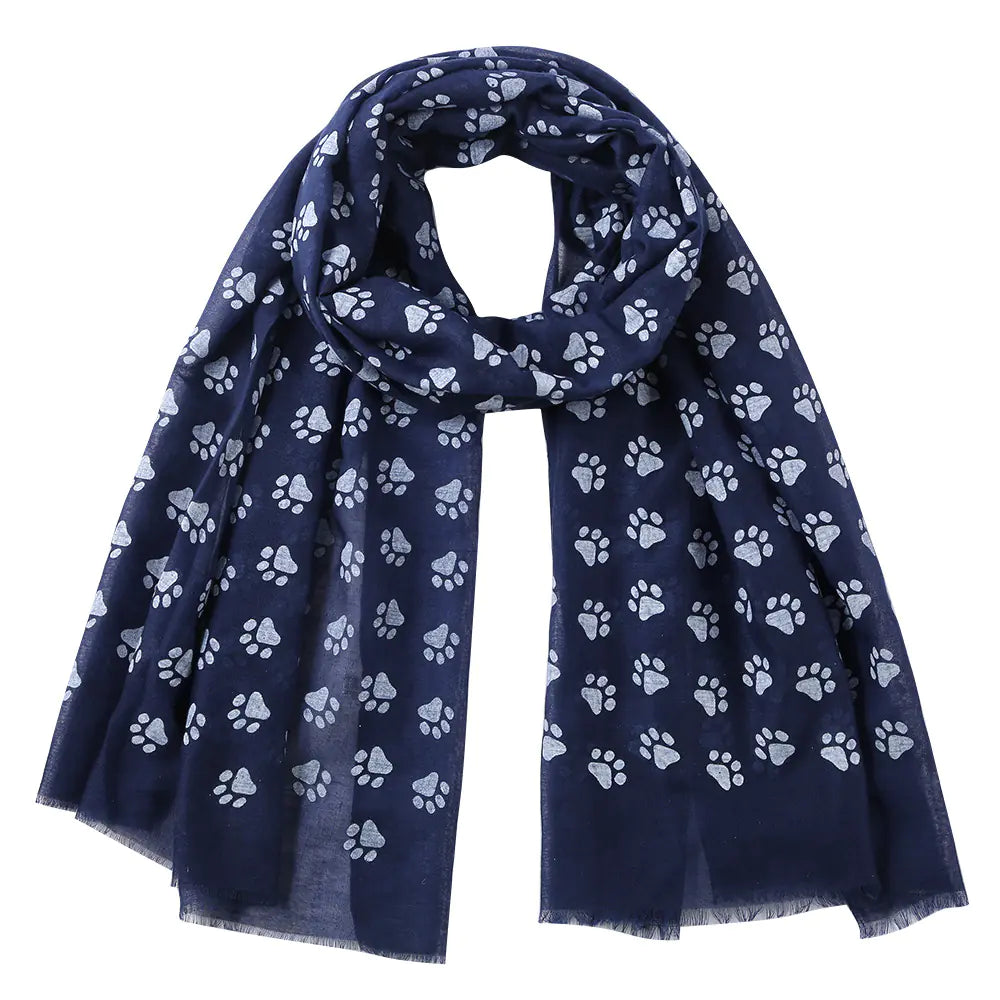 Dog Paw Print Scarf for Women - Sun Protection Shawl