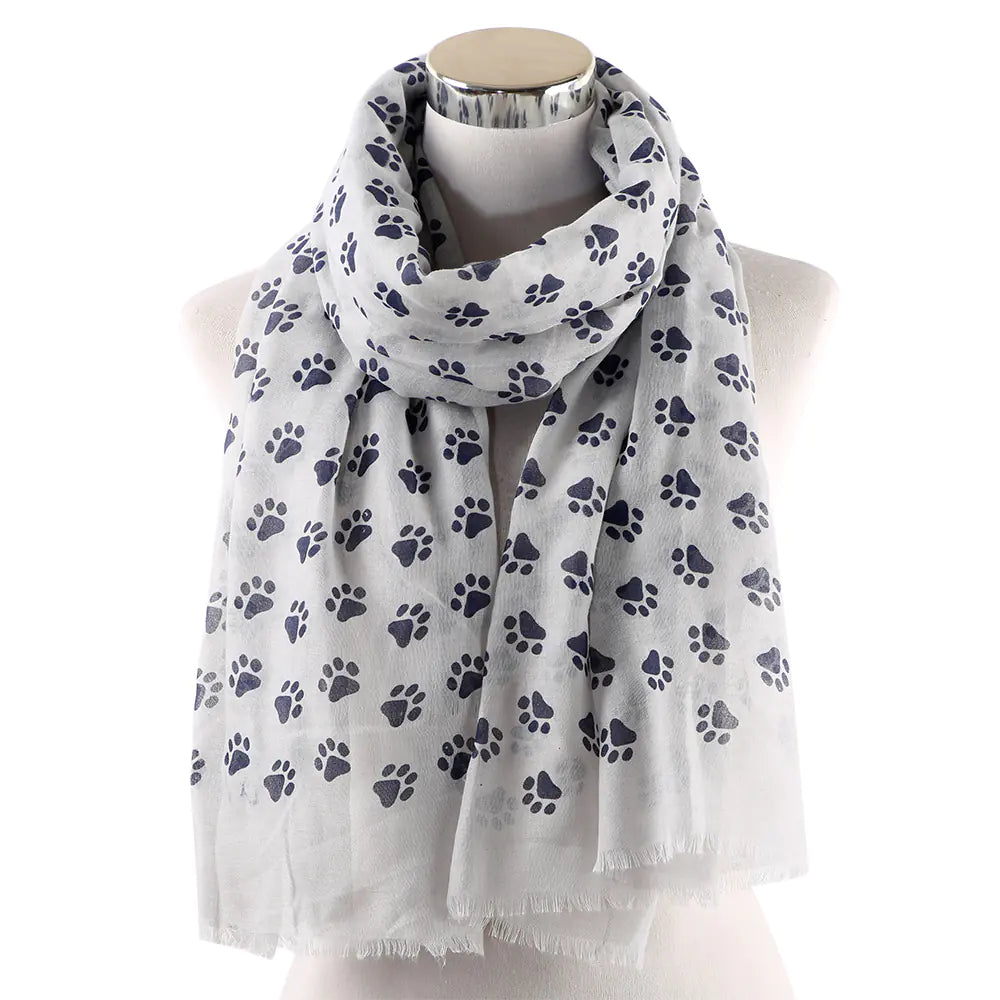 Dog Paw Print Scarf for Women - Sun Protection Shawl