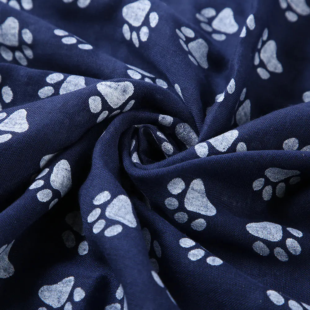 Dog Paw Print Scarf for Women - Sun Protection Shawl
