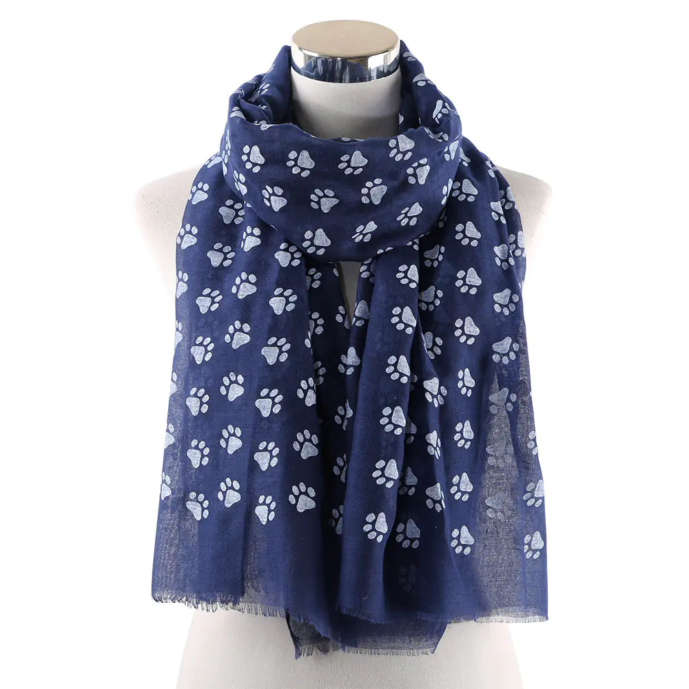 Dog Paw Print Scarf for Women - Sun Protection Shawl