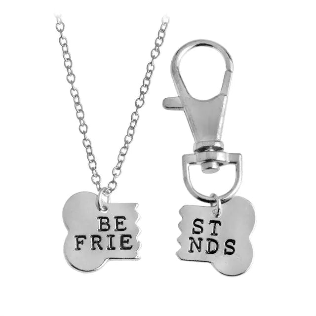 Stainless Steel Pet Dog Bone Owner Necklace Tag