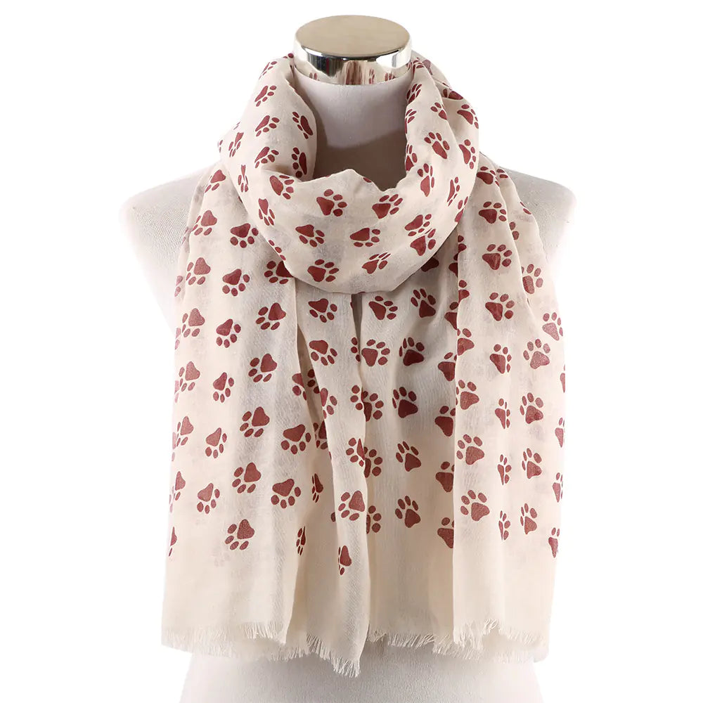 Dog Paw Print Scarf for Women - Sun Protection Shawl
