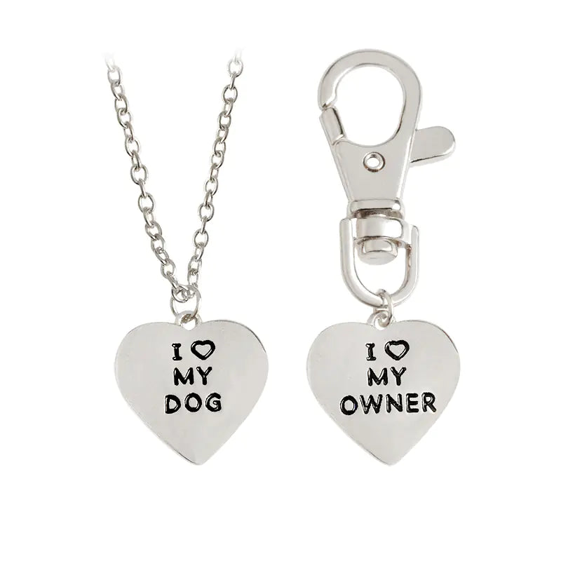 My Dog Wish Owner Keychain Necklace with Heart Pendant